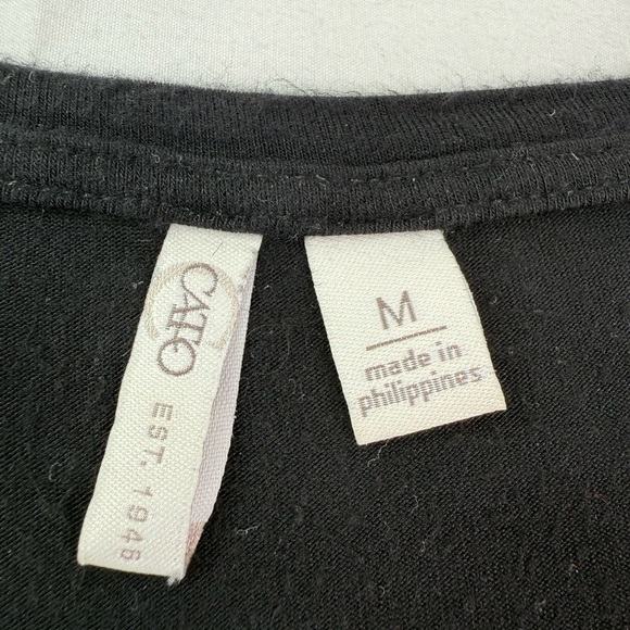 Cato Short Sleeve Rounded Hem Black Tee Extra Long
Size Medium - Picture 3 of 7